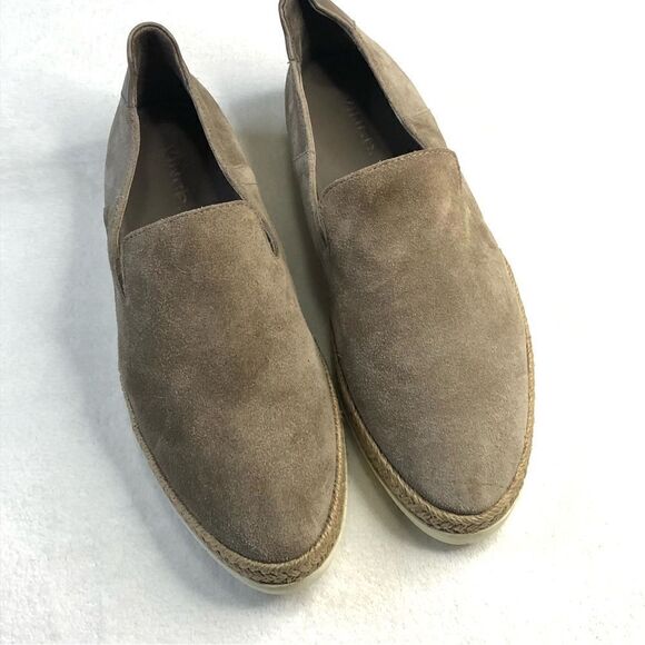 VINCE SNEAKERS SUEDE SLIP-ON ESPADRILLE TAUPE - Picture 1 of 9